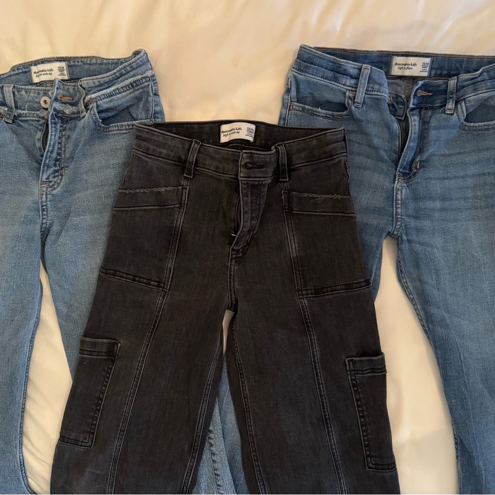 Abercrombie Kids Blue and Black Jeans Trio